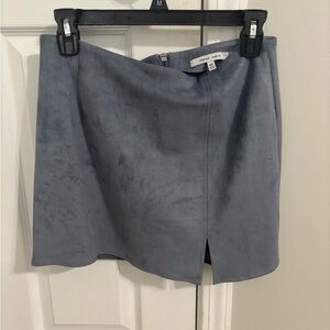 Naked Zebra Blue/Gray Faux Suede Skirt